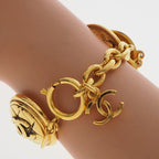 Chanel Coco Mark Quilted Vintage Gold Plated 71.2 g Bracelet — view 4