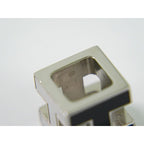 Hermes H Cube Necklace Pendant Metal Silver Hardware Black Accessories — view 4