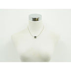 Hermes H Cube Necklace Pendant Metal Silver Hardware Black Accessories — view 6