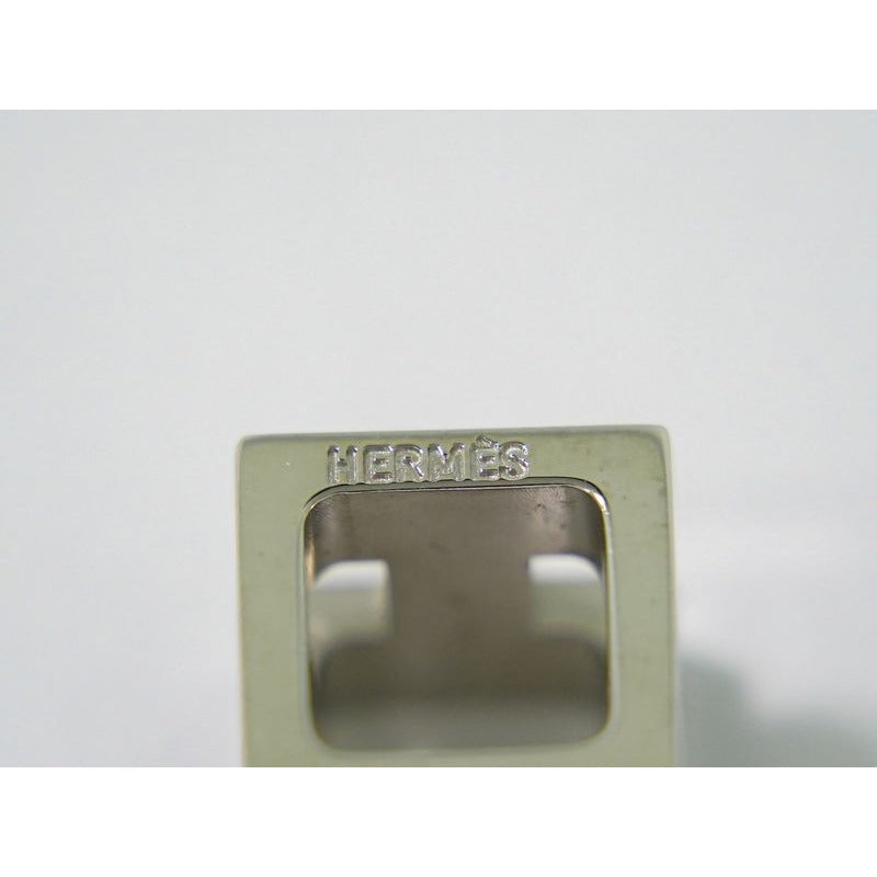 Hermes H Cube Necklace Pendant Metal Silver Hardware Black Accessories — view 7
