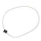 Hermes H Cube Necklace Pendant Metal Silver Hardware Black Accessories