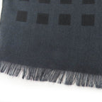 Hermes Cashmere Silk Dot Design with Fringe Large Shawl Stole Gray — view 7
