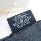 Hermes Cashmere Silk Dot Design with Fringe Large Shawl Stole Gray — view 9
