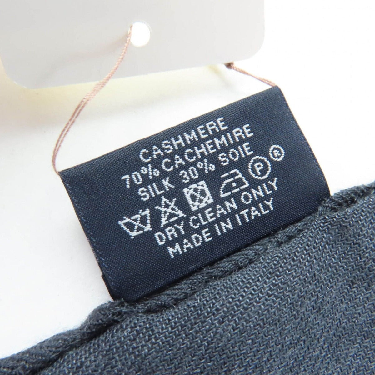 Hermes Cashmere Silk Dot Design with Fringe Large Shawl Stole Gray — view 9