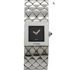 Chanel Quilted Vintage Watch Black Quartz
