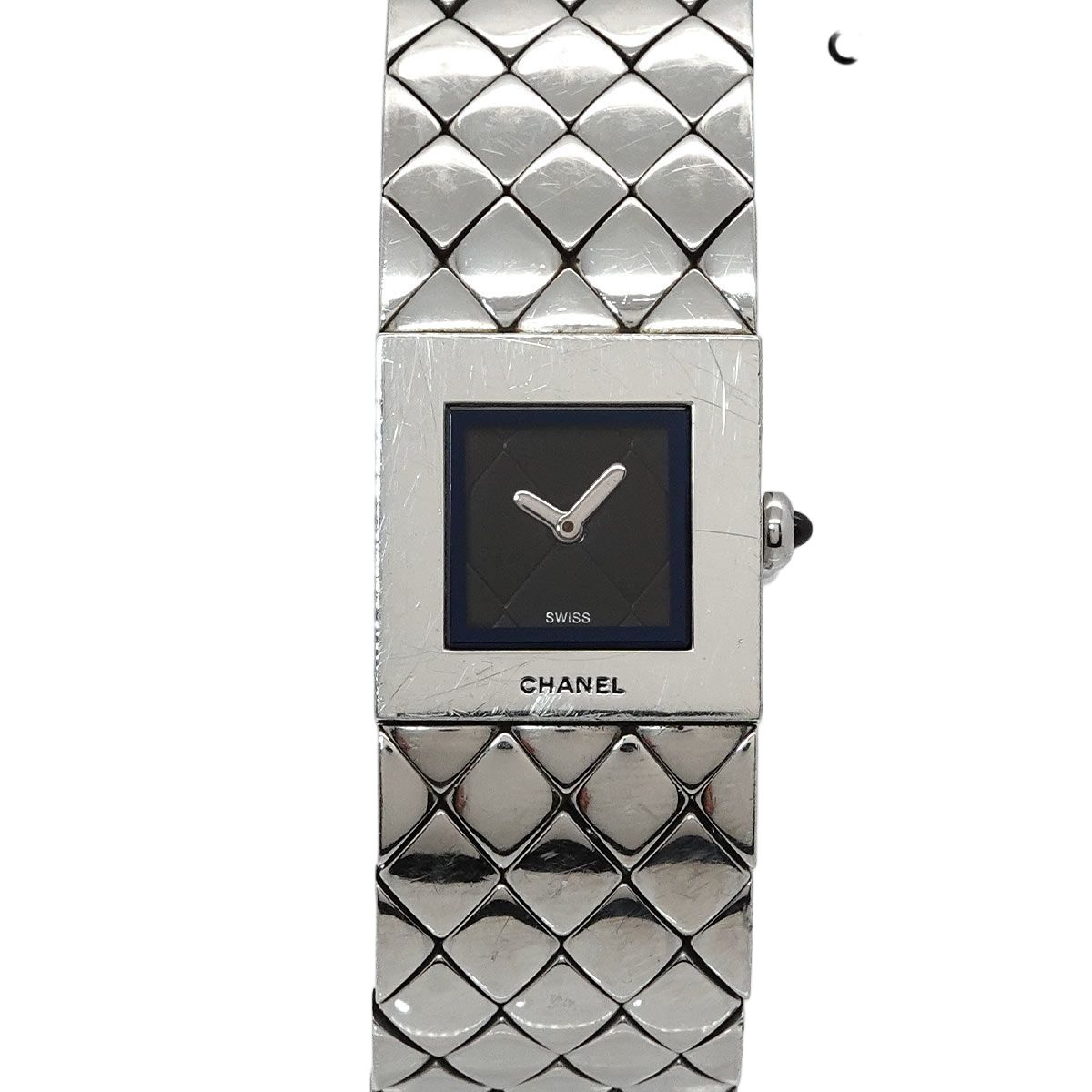 Chanel Quilted Vintage Watch Black Quartz
