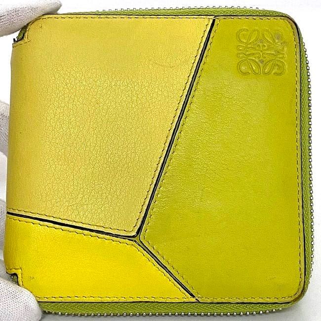 Loewe Round Zipper Fold Wallet Yellow — view 6