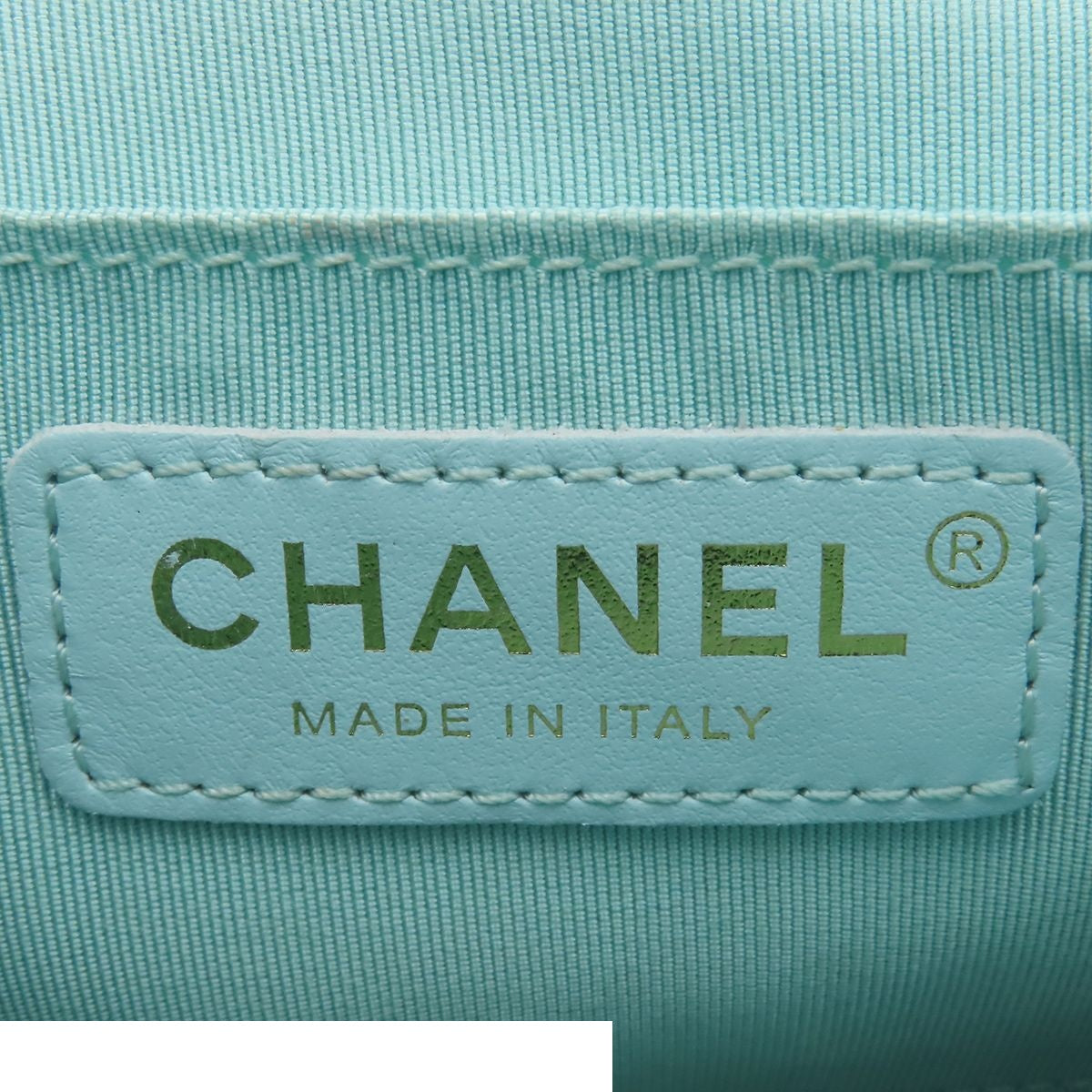 Chanel Shoulder Bag Pastel Blue Gold Lambskin Quilted 2-Way Top Handle Small — view 7