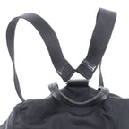 Prada Tessuto Nylon Triangle Logo Leather Backpack Black — view 2