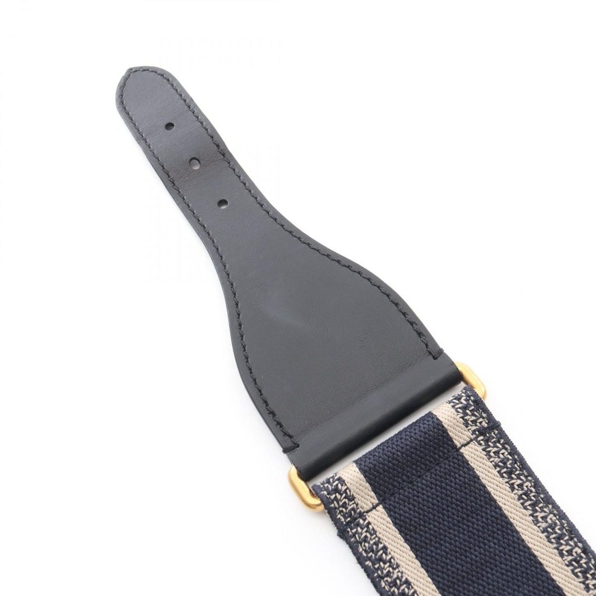 Dior Belt Embroidery Navy Canvas Leather — view 4