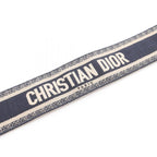 Dior Belt Embroidery Navy Canvas Leather — view 5