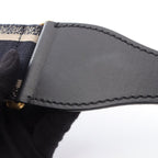 Dior Belt Embroidery Navy Canvas Leather — view 7