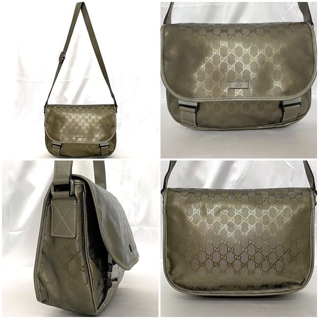 Gucci Shoulder Bag Khaki Green Imprime — view 3