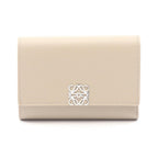 Loewe Trifold Wallet Anagram Vertical Small Gray Leather