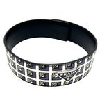 Prada Choker Women Triangle Logo Accessories Leather 2 Ic046 Black White — view 3