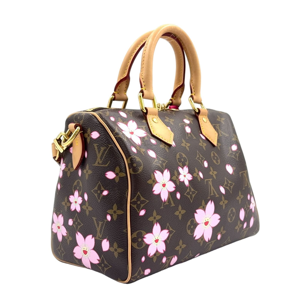Louis Vuitton Monogram Speedy Bandouliere 25 Cherry Blossom Leather Pink Brown — view 2