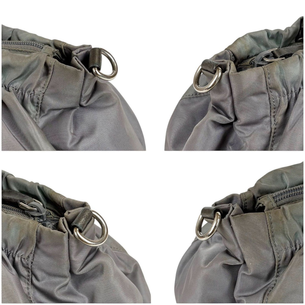 Prada 2-Way Shoulder Bag Mini Tote Ribbon Tessuto Nylon Light Gray — view 5