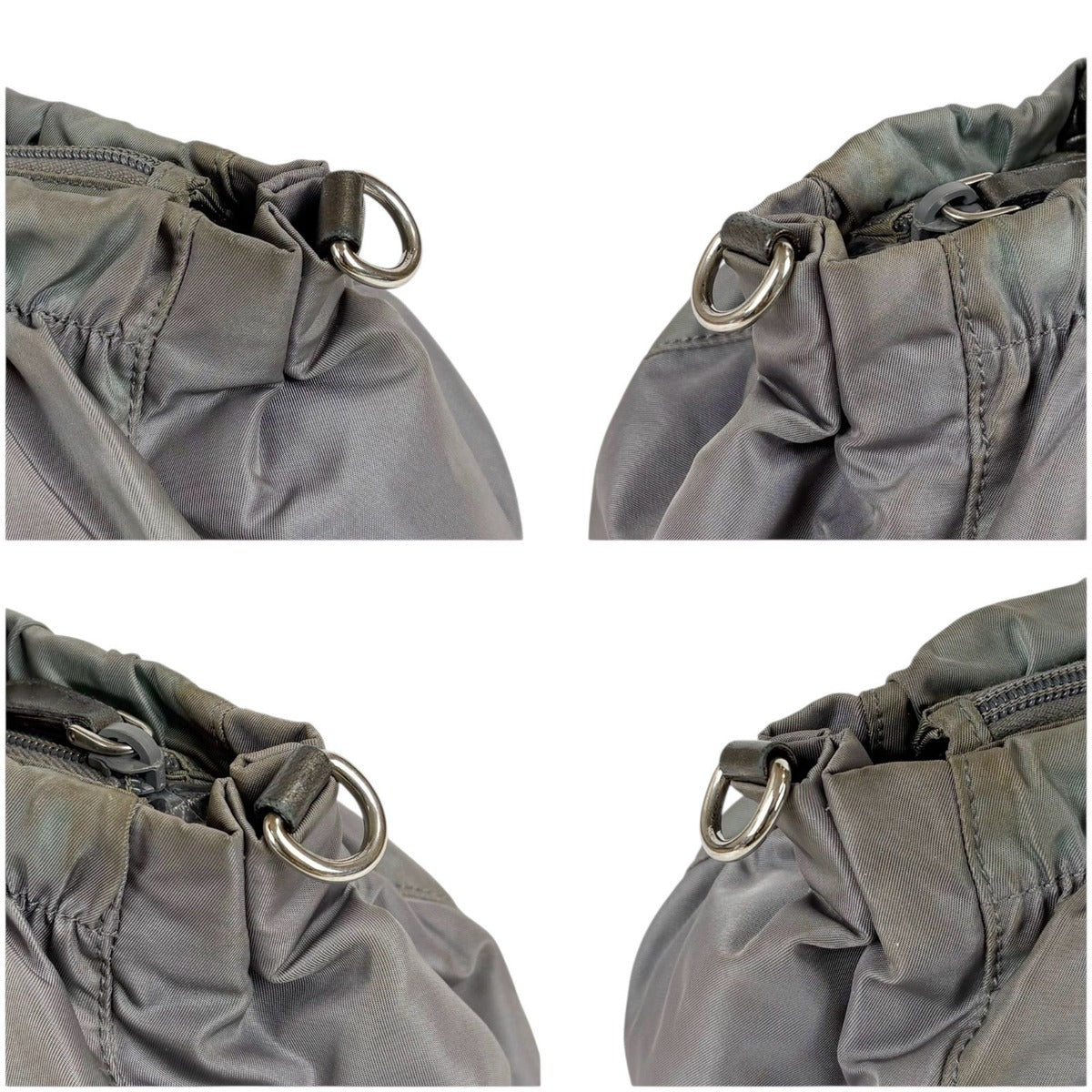 Prada 2-Way Shoulder Bag Mini Tote Ribbon Tessuto Nylon Light Gray — view 5