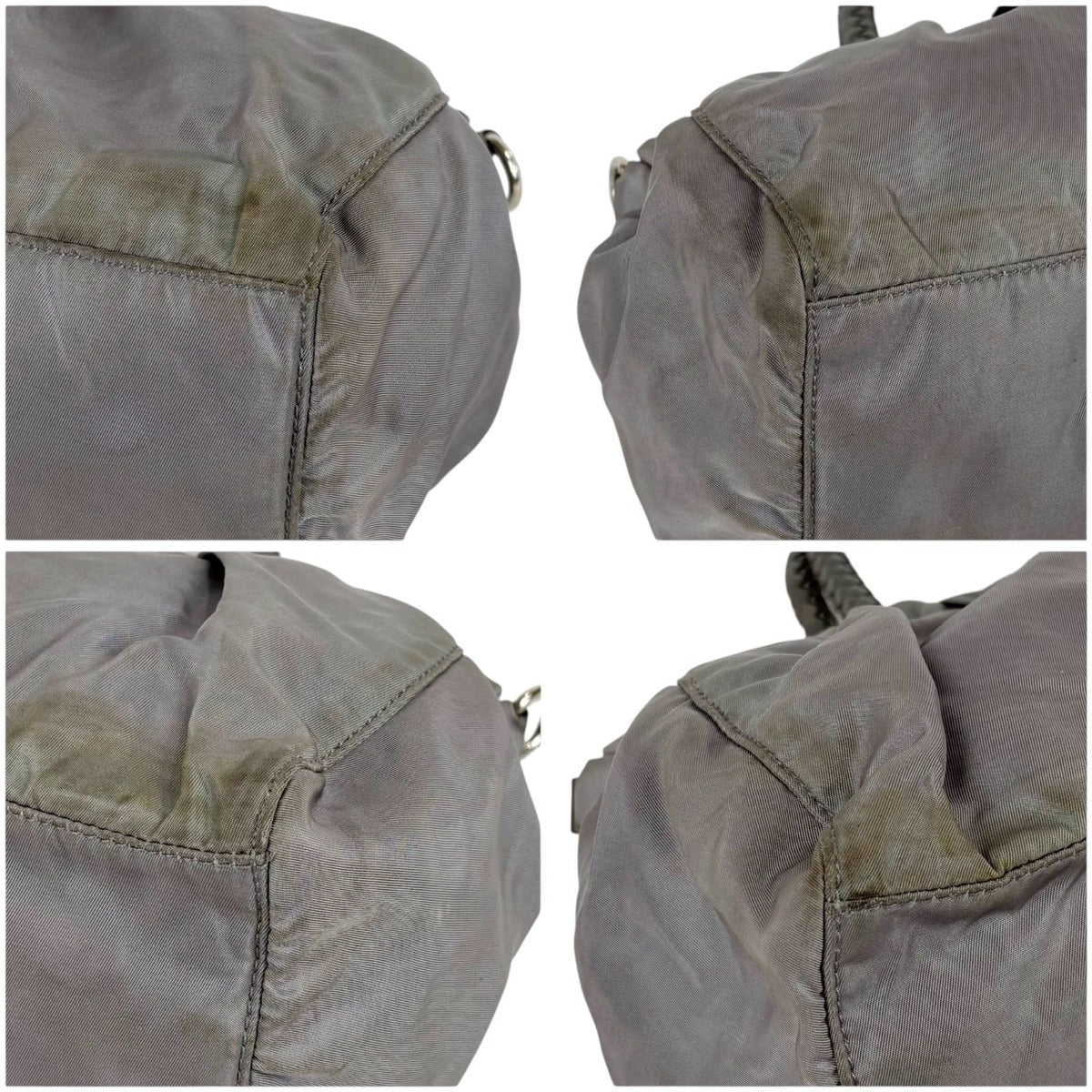 Prada 2-Way Shoulder Bag Mini Tote Ribbon Tessuto Nylon Light Gray — view 6