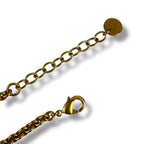 Dior Christian CD Navy Necklace Rhinestone Gold — view 9
