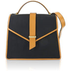 Saint Laurent Yves 2-Way Bag Leather Black Brown Vintage