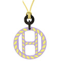 Hermes Necklace Equipe Nautic Buffalo Horn Leather Lacquer Lavender Yellow