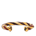 Hermes Twist Bangle Gold Red Plated Leather Bracelet