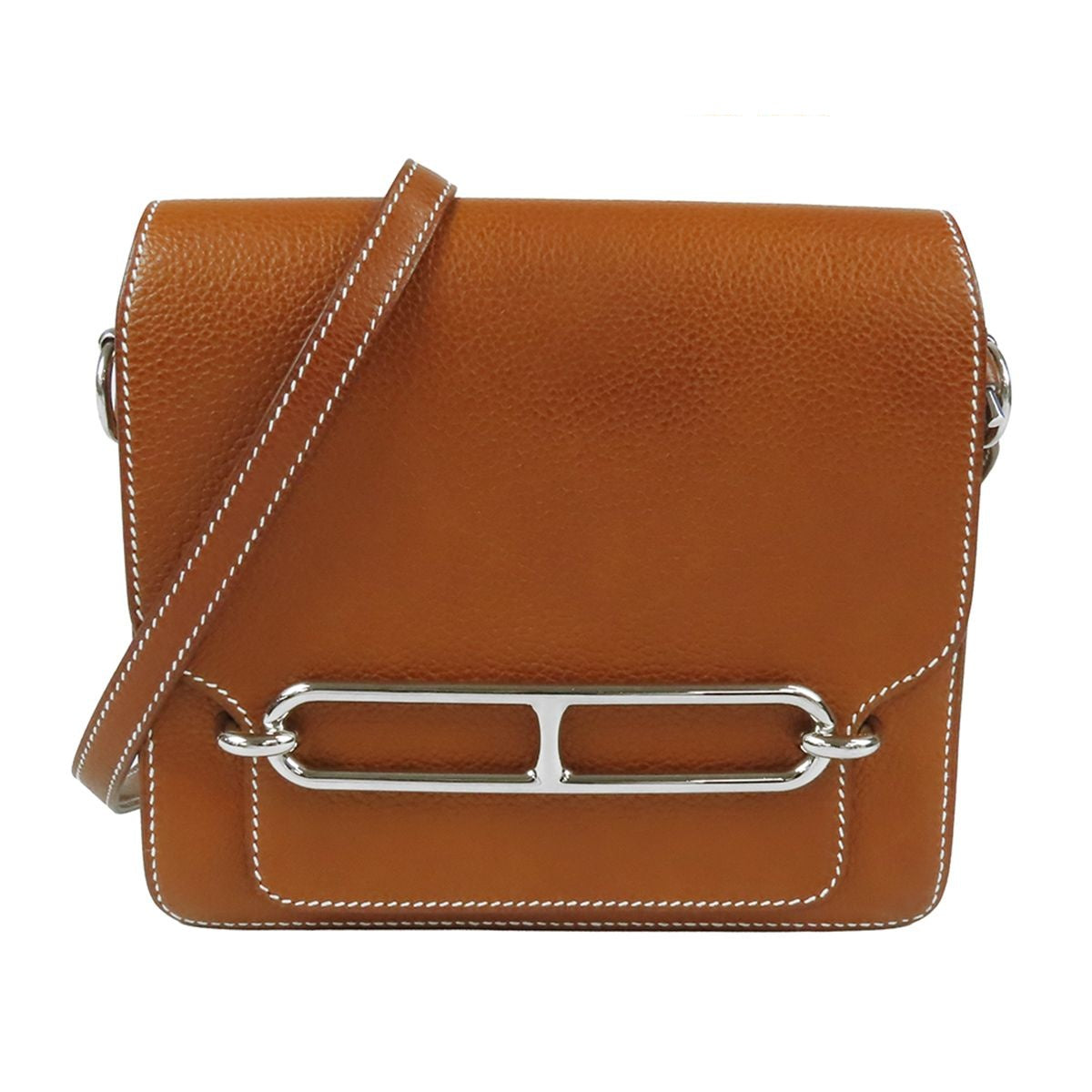 Hermes Sac Roulis Mini Fauve Silver Barenia Faubourg Shoulder Bag