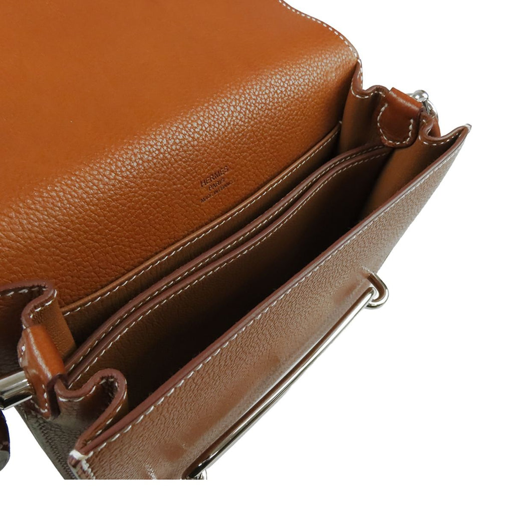 Hermes Sac Roulis Mini Fauve Silver Barenia Faubourg Shoulder Bag — view 4