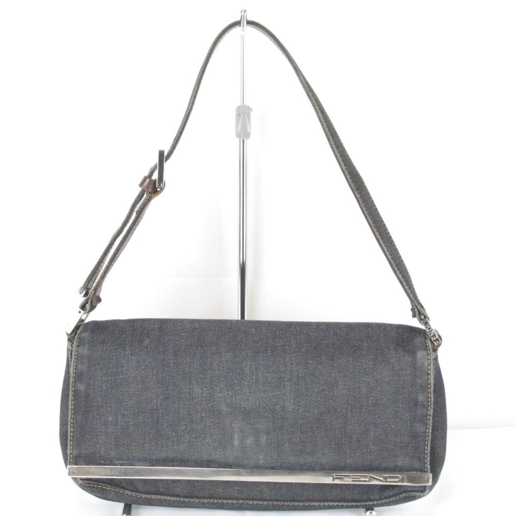 Fendi Logo Shoulder Pouch Mini Bag Denim Navy High Casual