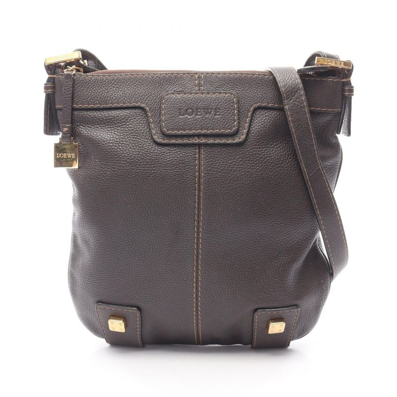 Loewe Shoulder Bag Dark Brown Leather