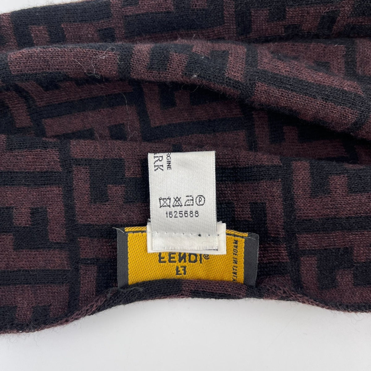Fendi Scarf Brown Black Wool Vintage — view 3