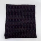 Fendi Scarf Brown Black Wool Vintage — view 7