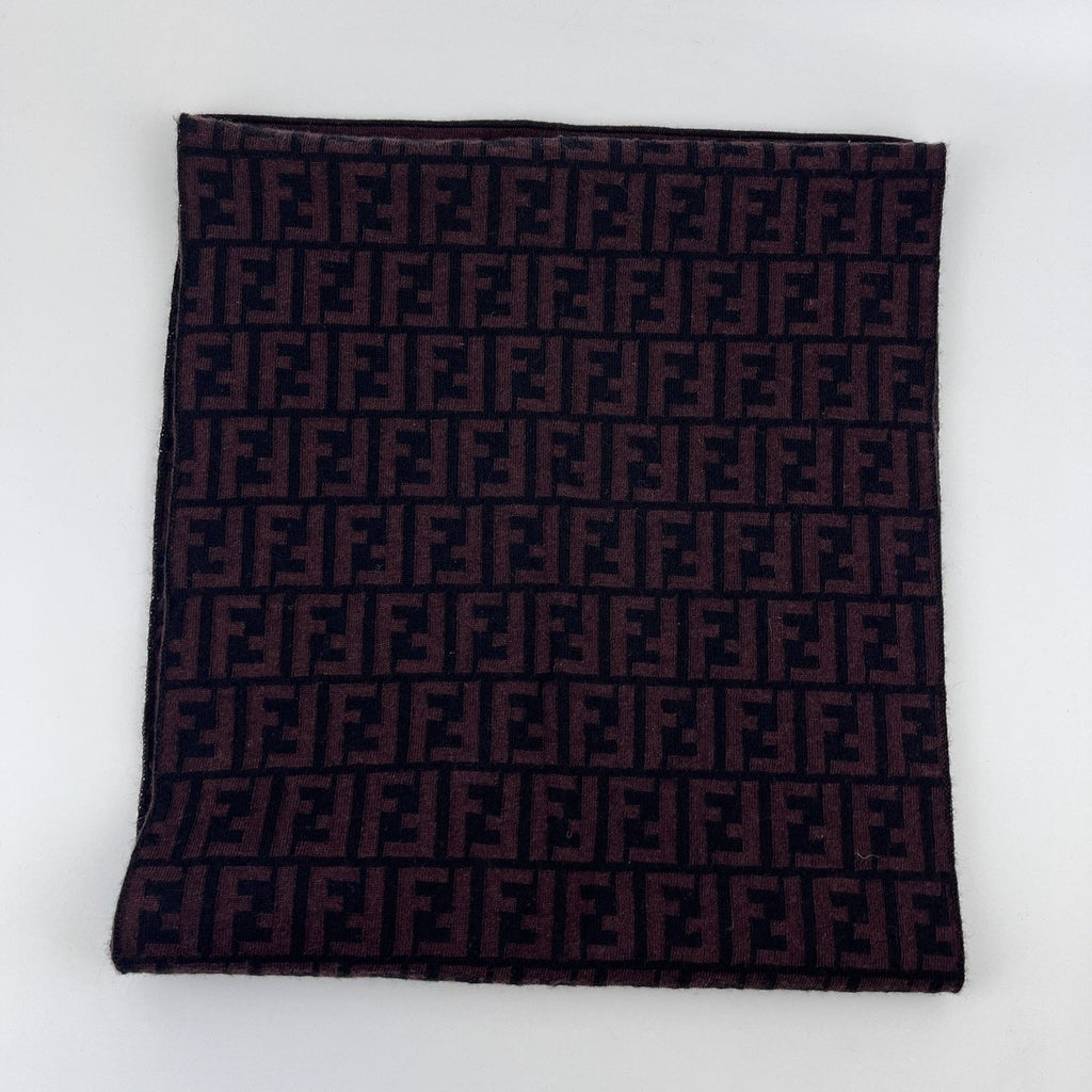 Fendi Scarf Brown Black Wool Vintage — view 8