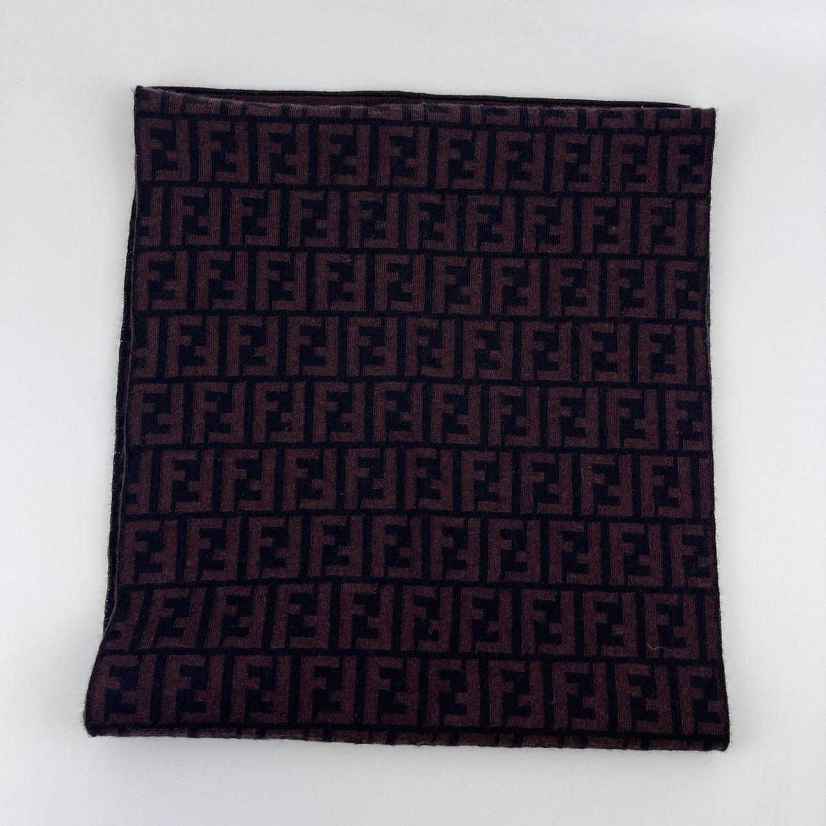 Fendi Scarf Brown Black Wool Vintage — view 8