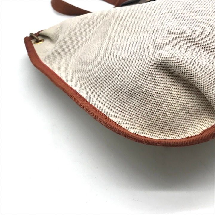 Hermes Canvas Saco Rodeo Toile Ash Shoulder Bag Brown — view 5