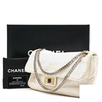 Chanel Perforated Leather Chain Shoulder Bag White