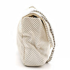 Chanel Perforated Leather Chain Shoulder Bag White — view 4