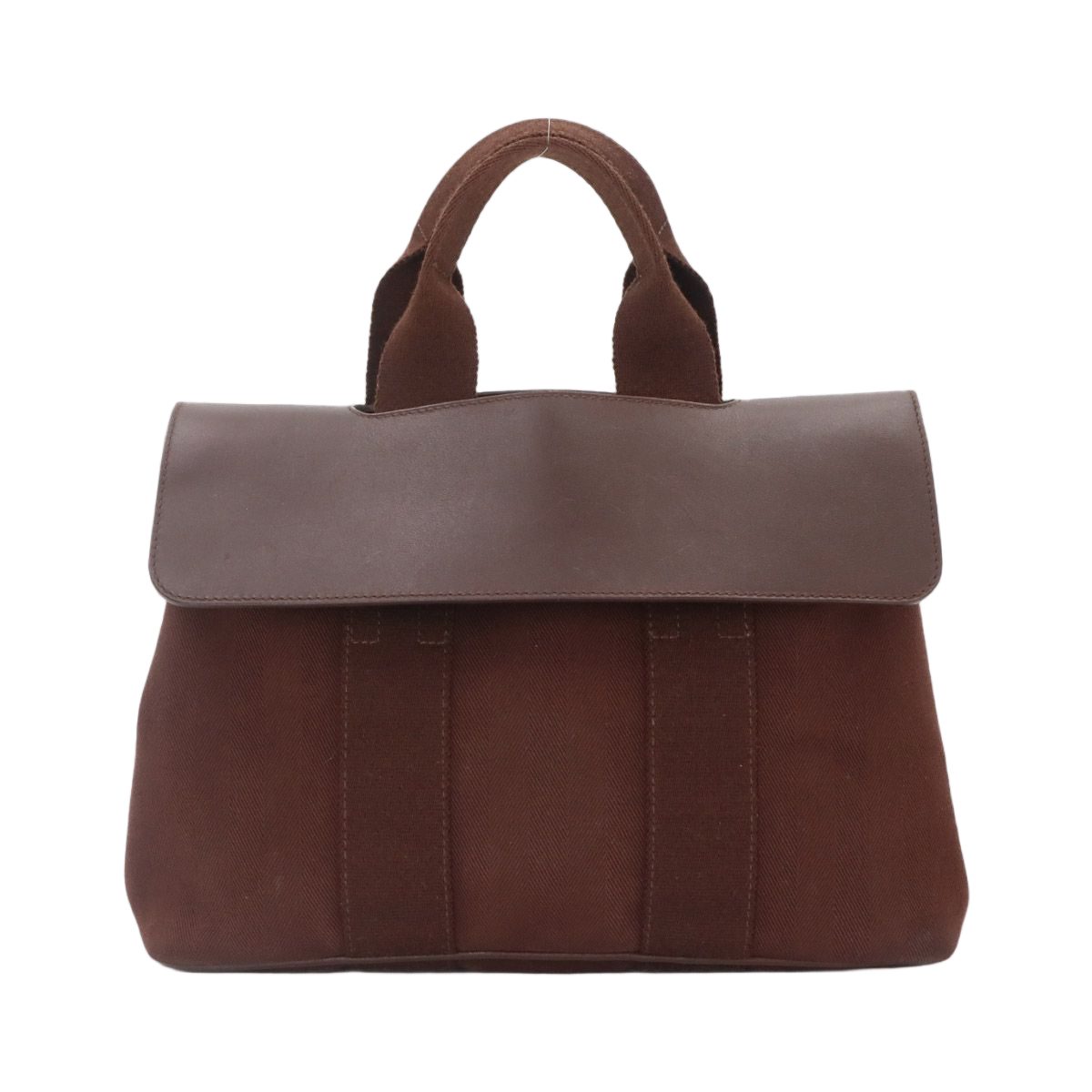 Hermes Valparaiso PM Hand Bag Toilet Blanc Leather Havana Silver