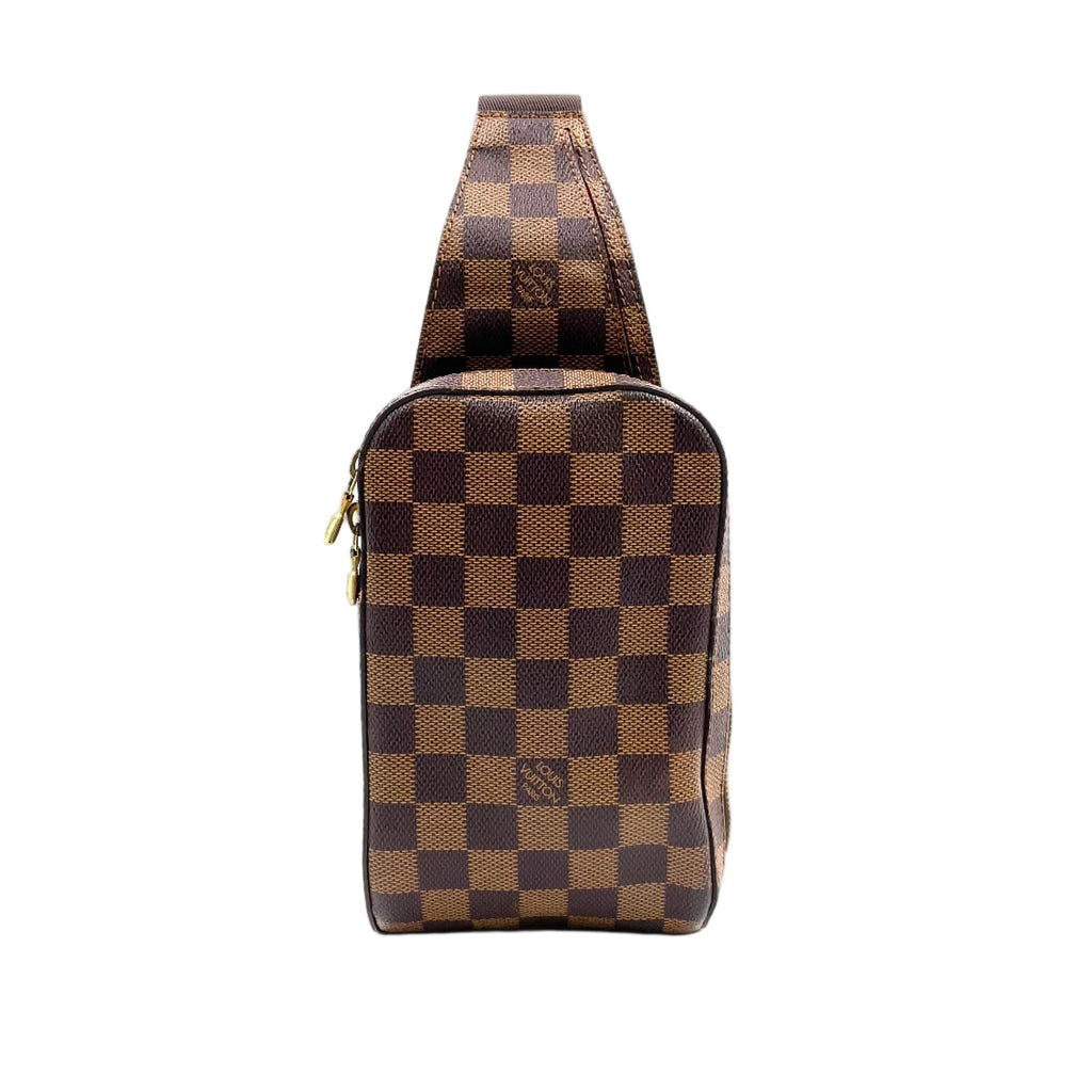 Louis Vuitton Damier Geronimos Brown Belt Bag Gold