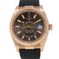 Rolex Sky Pink Gold Roulette Watch Chocolate Dial