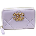 Chanel Coin Case 19 zip Purse Lambskin Lavender Antique