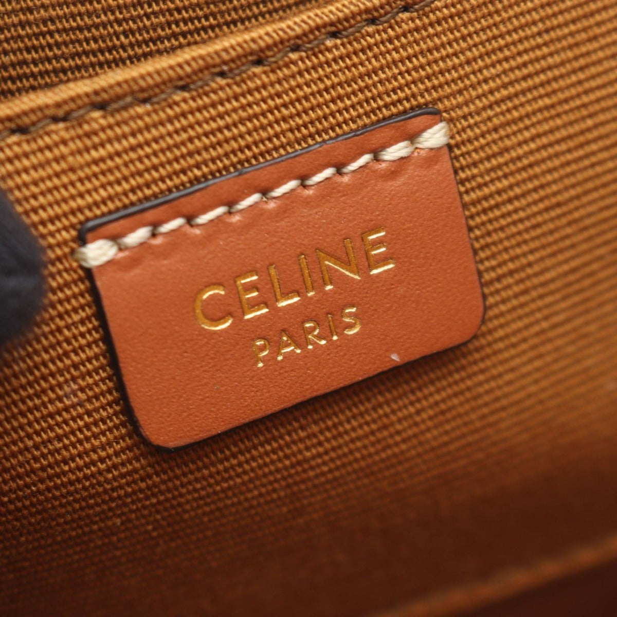 Celine Shoulder Bag Cuill Triomphe Mini Black Brown — view 4