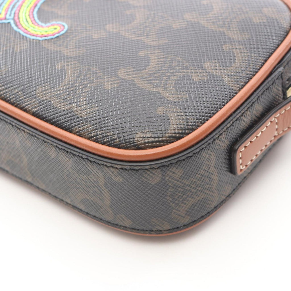Celine Shoulder Bag Cuill Triomphe Mini Black Brown — view 5