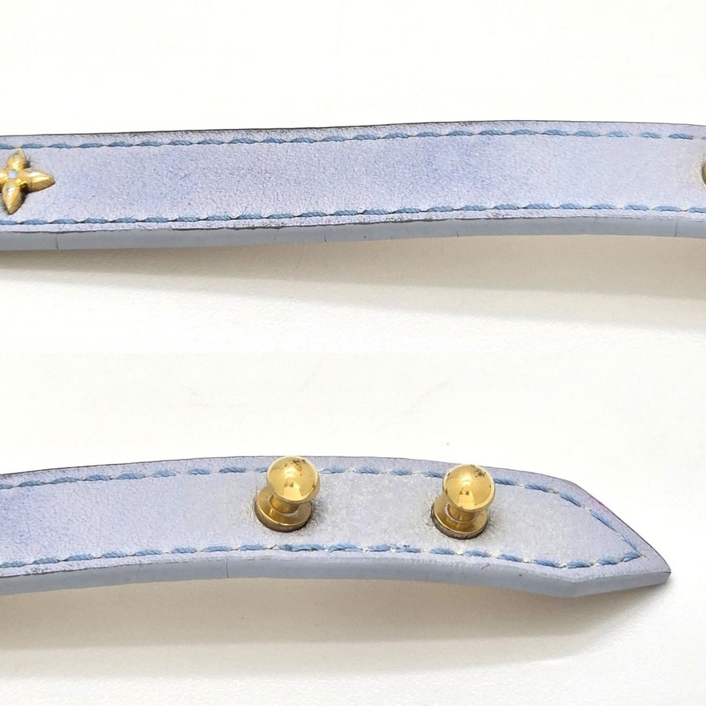Louis Vuitton Bracelet LV Iconic 17 14.8 16 cm LV Signature Leather Light Blue — view 5