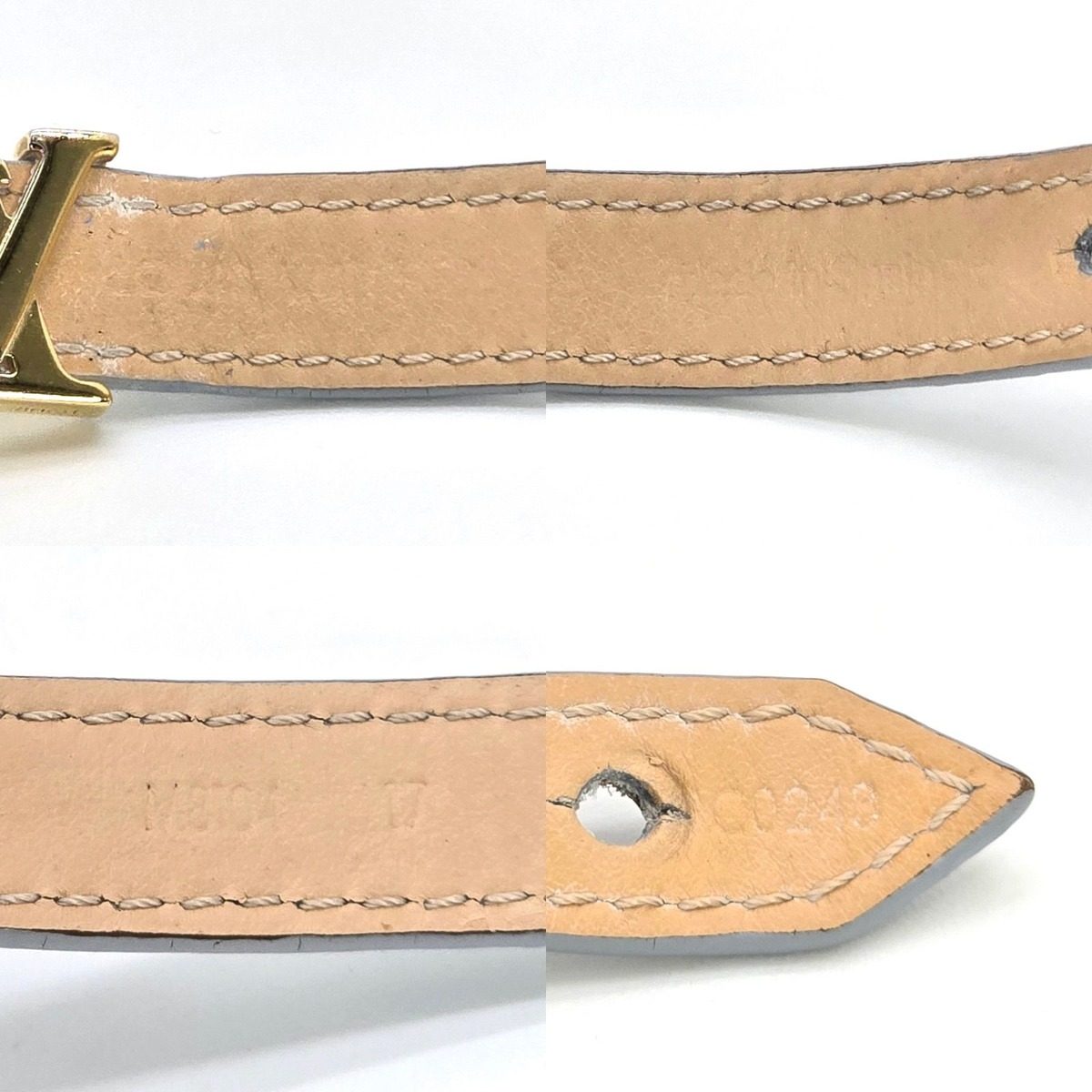 Louis Vuitton Bracelet LV Iconic 17 14.8 16 cm LV Signature Leather Light Blue — view 8