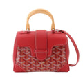 Goyard Saigon Mini 2-Way Bag Leather Wood Red Herringbone