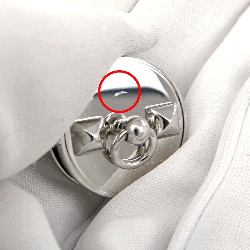 Hermes Collier de Chien Scarf Ring Silver Color Small Accessories — view 8