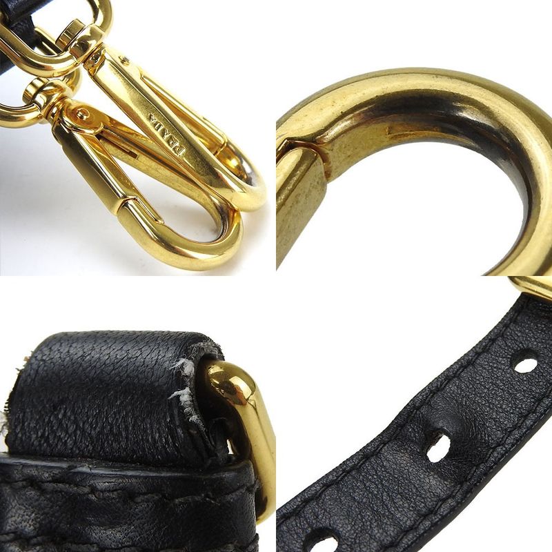 Prada Handbag 2-Way Nylon Leather Black Everyday Casual Gold Hardware — view 7