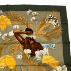 Hermes Scarf Carre 90 Silk Turbans Des Reines Princess Turban Flower Leaves — view 4
